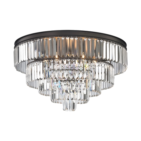 ELK LIGHTING Palacial 6-Light Chandelier in Oil Rubbed Bronze with Clear Crystal 15226/6